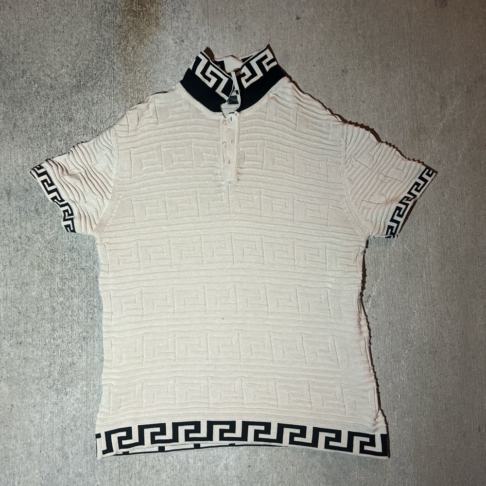 Elegant Cream Top with Black Accents